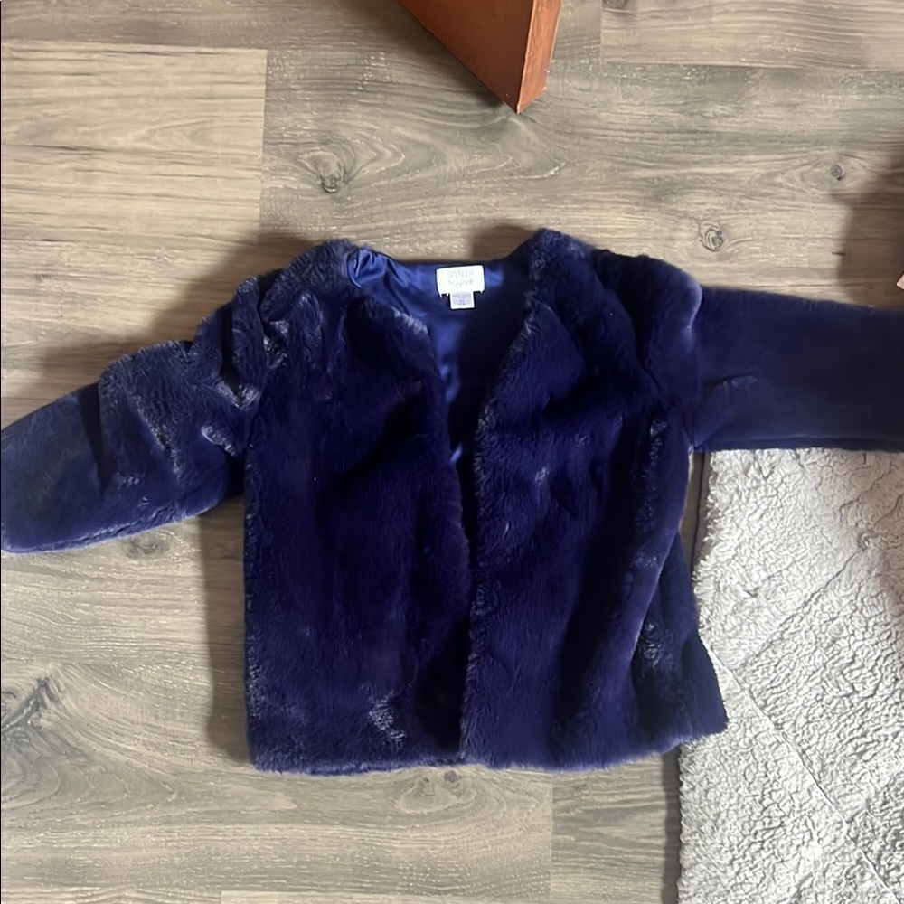 Spencer's Kids Faux Fur Jacket - Deep Blue
